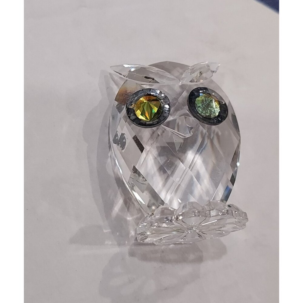 Swarovski Crystal Owls Retired Woodland Large 2" Small 1.5" Jewel Eyes Set Of 2 - Picture 13 of 15